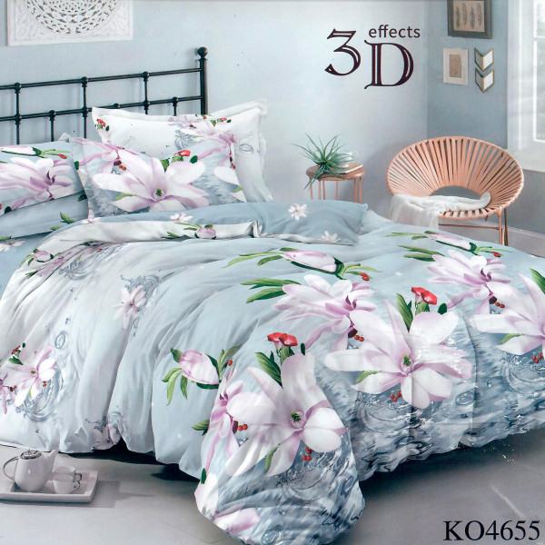 Купить Комплект постельного белья КО4655 (лилии, поплин, 2 сп) на Неженке