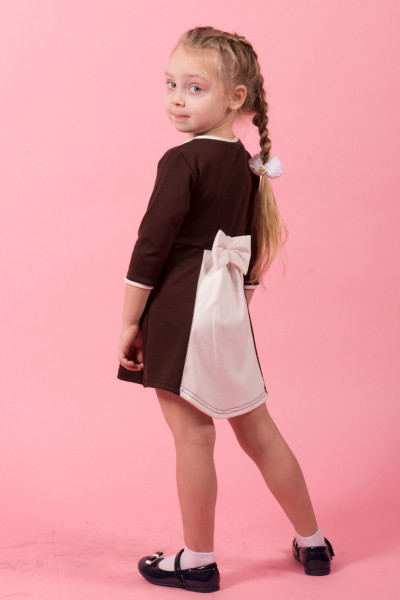 Купить Детское платье "Бантик" ДП 520 Family look (коричневый+экрю) на Неженке