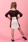 Детское платье "Бантик" ДП 520 Family look (коричневый+экрю)